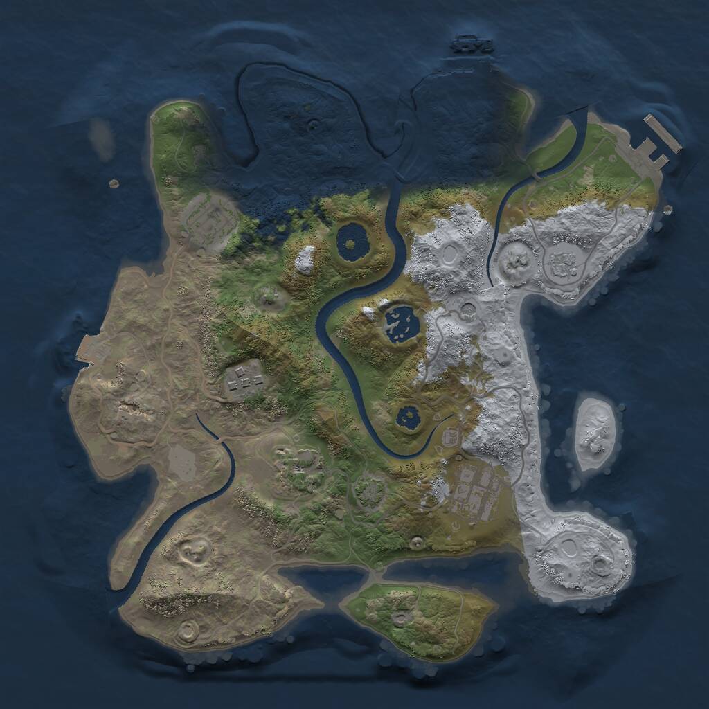 Rust Map: Procedural Map, Size: 3000, Seed: 56974, 11 Monuments