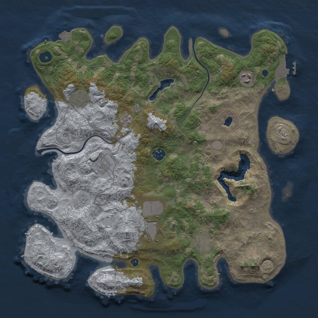 Rust Map: Procedural Map, Size: 4000, Seed: 108337297, 12 Monuments