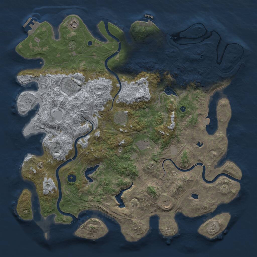 Rust Map: Procedural Map, Size: 4500, Seed: 1602112129, 12 Monuments