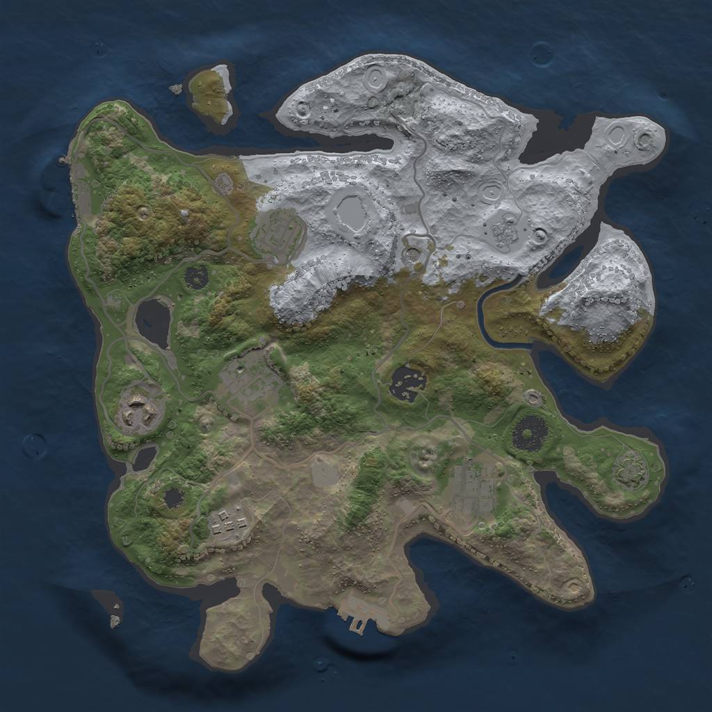 Rust Map: Procedural Map, Size: 3000, Seed: 51540, 13 Monuments