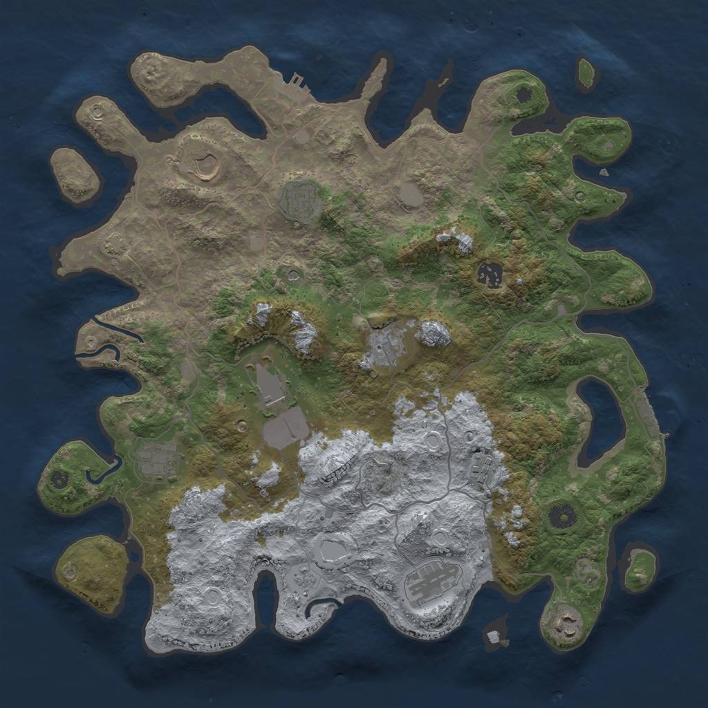 Rust Map: Procedural Map, Size: 4000, Seed: 8536339, 16 Monuments