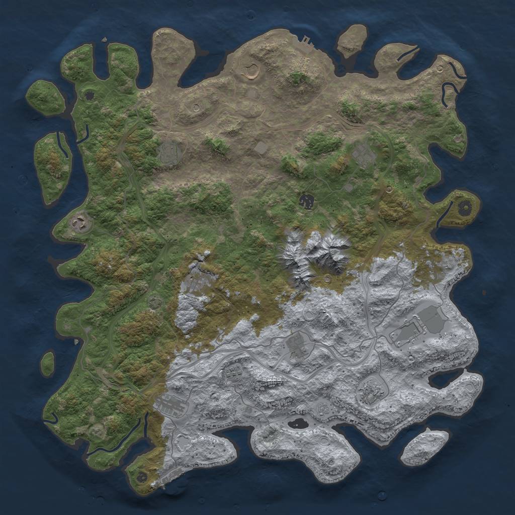 Rust Map: Procedural Map, Size: 5000, Seed: 29897, 19 Monuments