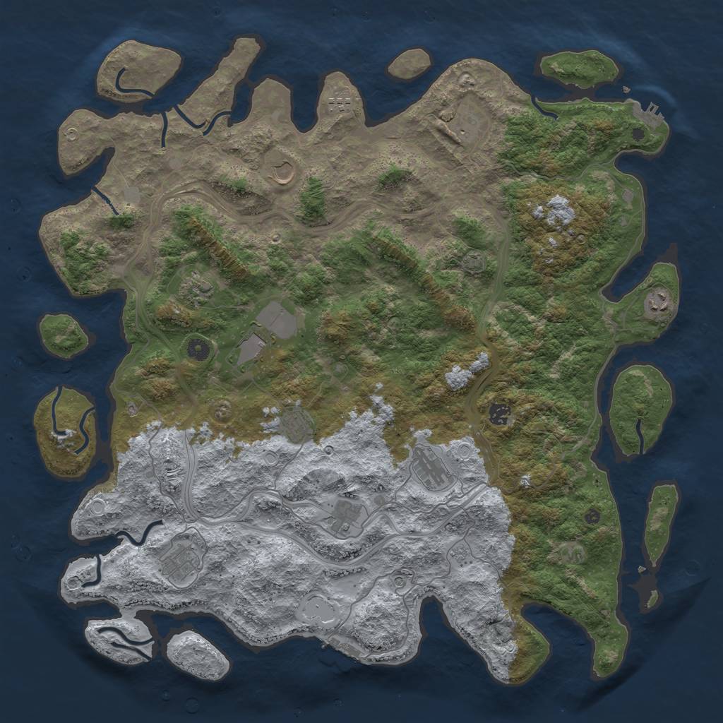 Rust Map: Procedural Map, Size: 4855, Seed: 435643, 18 Monuments