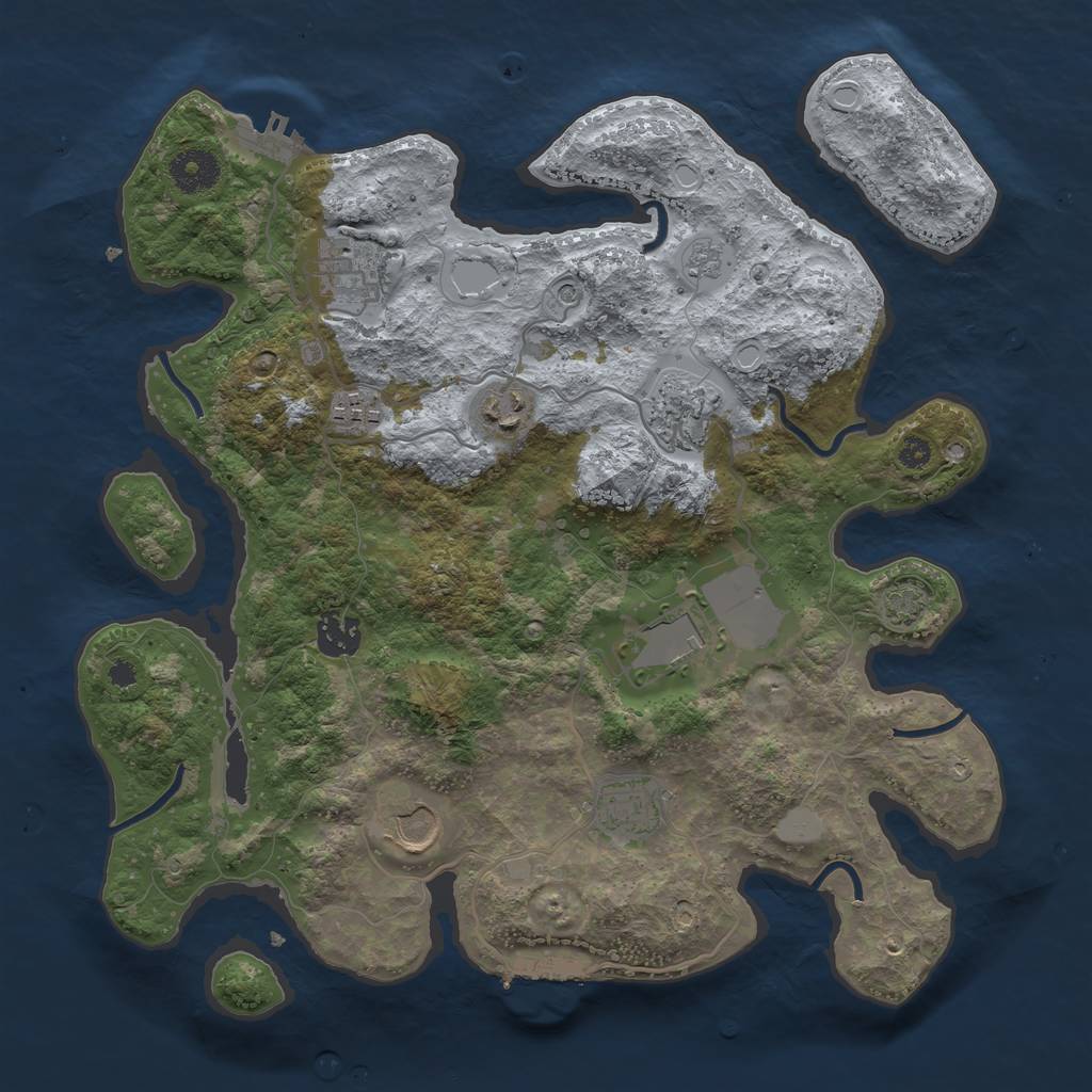 Rust Map: Procedural Map, Size: 3500, Seed: 153364623, 15 Monuments