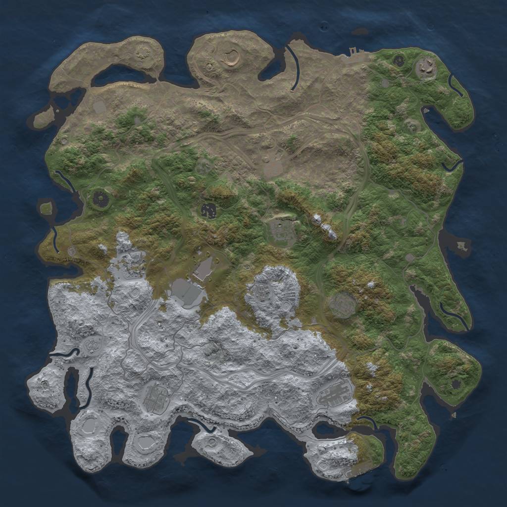 Rust Map: Procedural Map, Size: 4700, Seed: 7, 18 Monuments