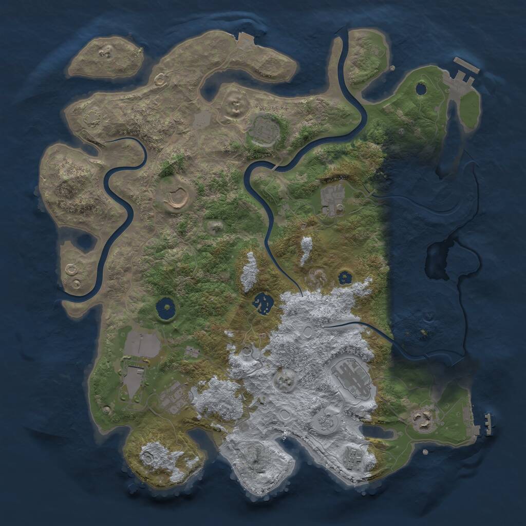 Rust Map: Procedural Map, Size: 3850, Seed: 9011414, 15 Monuments