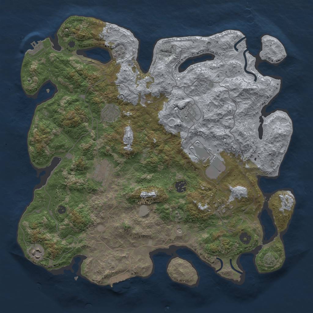 Rust Map: Procedural Map, Size: 4000, Seed: 78676, 15 Monuments