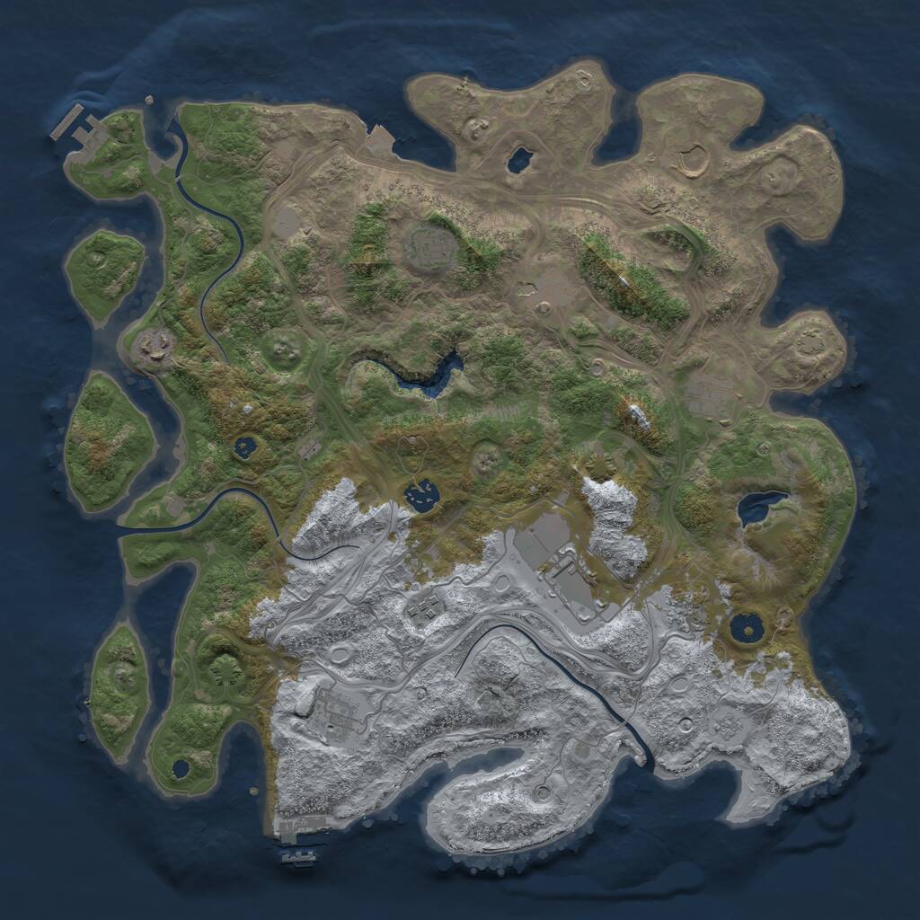 Rust Map: Procedural Map, Size: 4250, Seed: 925620437, 16 Monuments