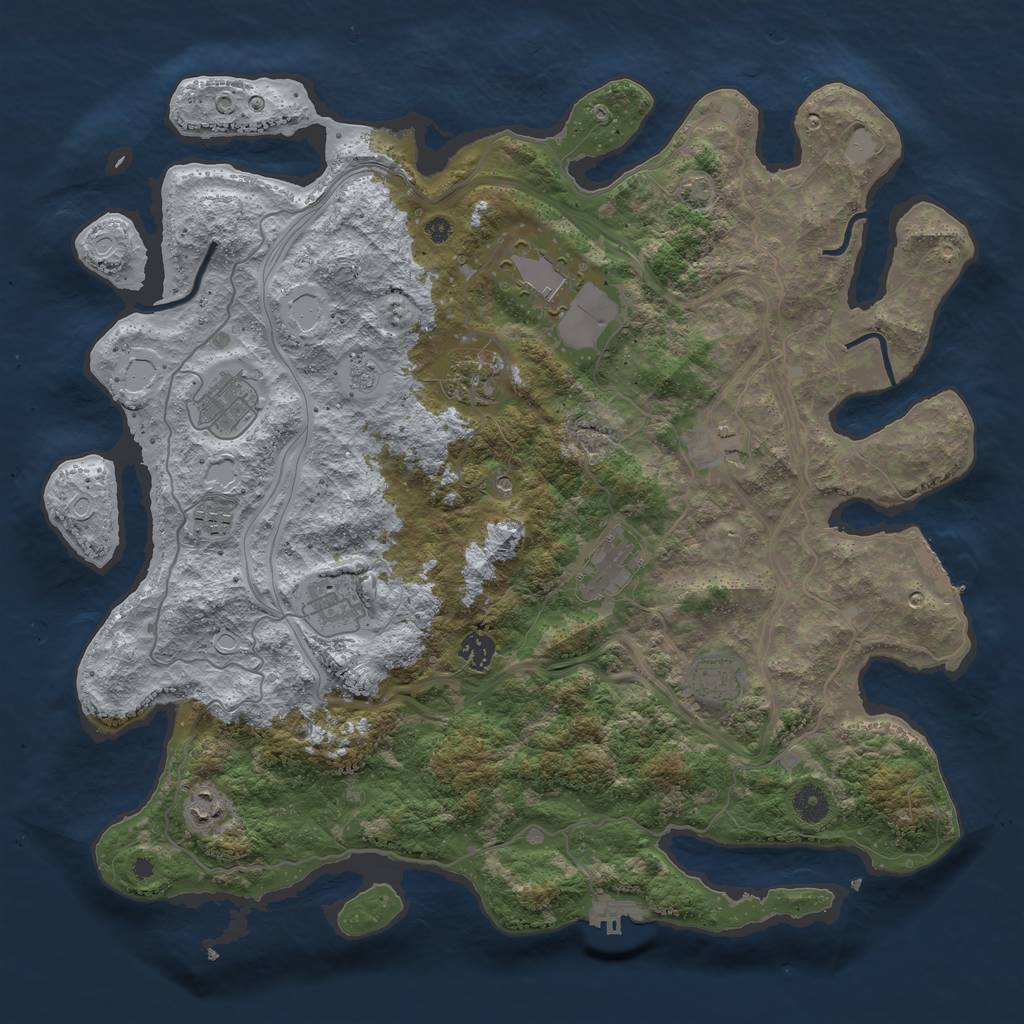 Rust Map: Procedural Map, Size: 4250, Seed: 1331815027, 17 Monuments