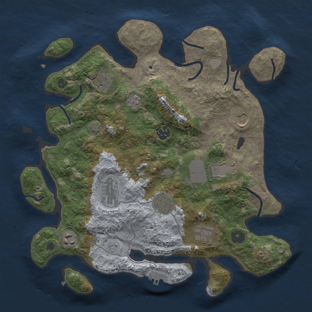 Rust Map: Procedural Map, Size: 3500, Seed: 89632142, 14 Monuments