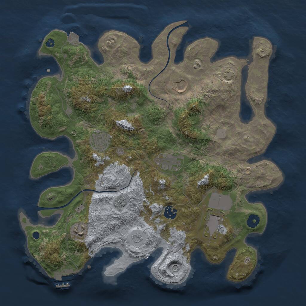 Rust Map: Procedural Map, Size: 3500, Seed: 89651142, 12 Monuments