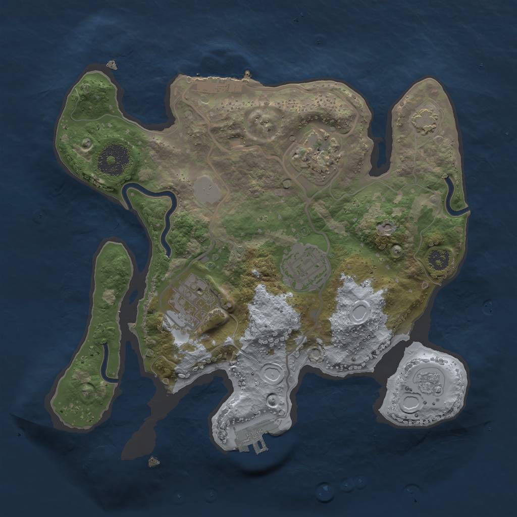 Rust Map: Procedural Map, Size: 2500, Seed: 421272606, 9 Monuments