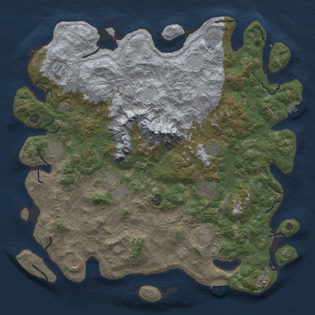 Rust Map: Procedural Map, Size: 5000, Seed: 397588810, 18 Monuments