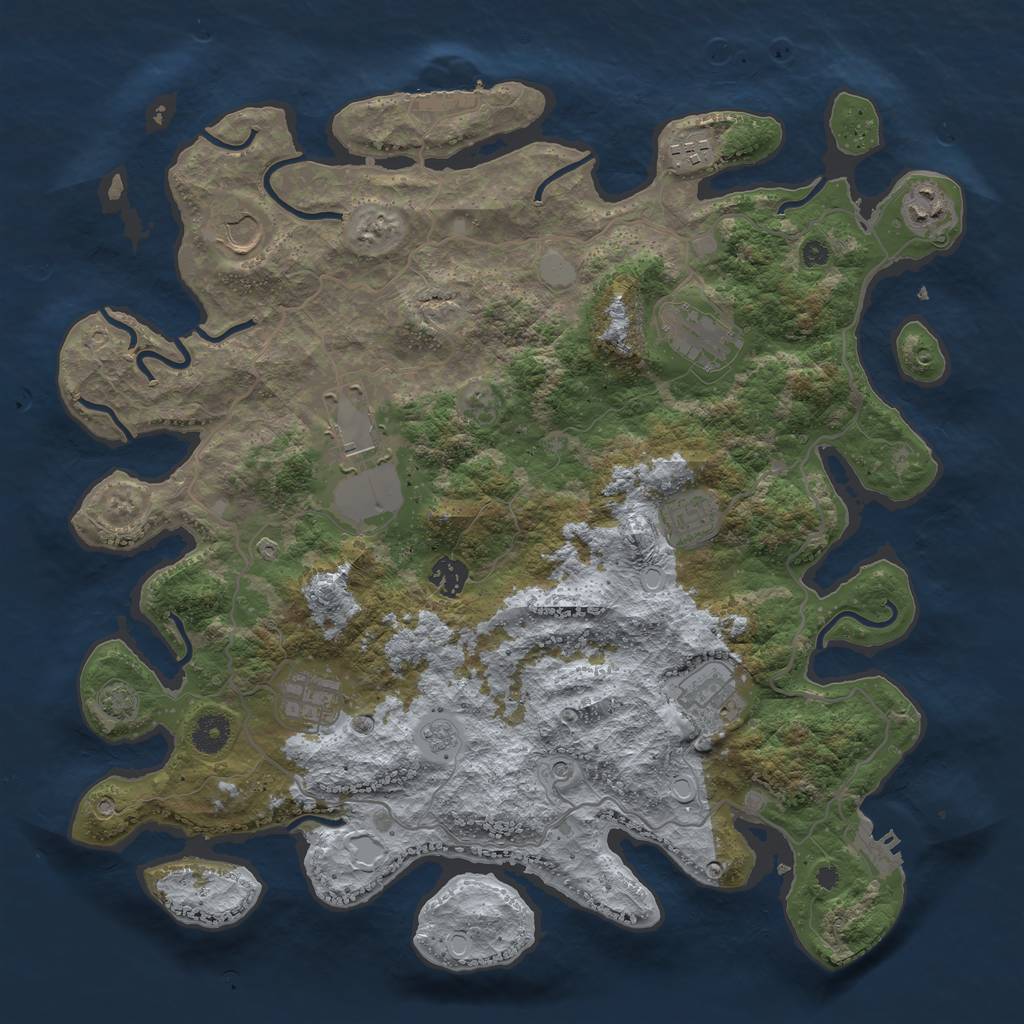 Rust Map: Procedural Map, Size: 4000, Seed: 150569724, 17 Monuments
