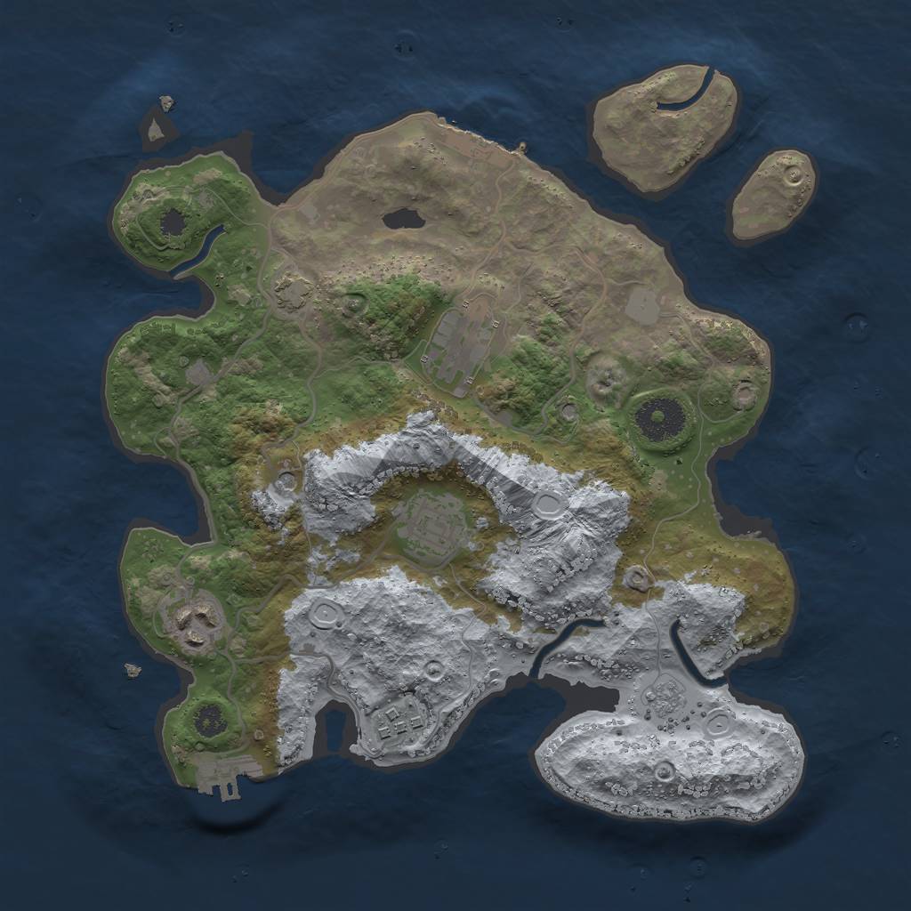 Rust Map: Procedural Map, Size: 3000, Seed: 658974568, 11 Monuments