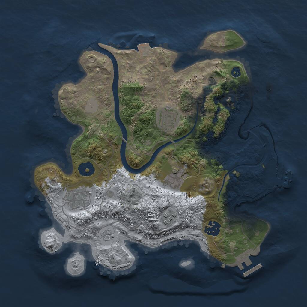 Rust Map: Procedural Map, Size: 3000, Seed: 1175029936, 10 Monuments