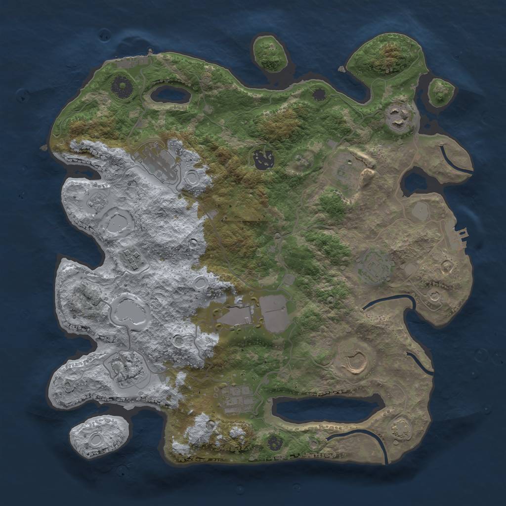 Rust Map: Procedural Map, Size: 3500, Seed: 5649176, 17 Monuments