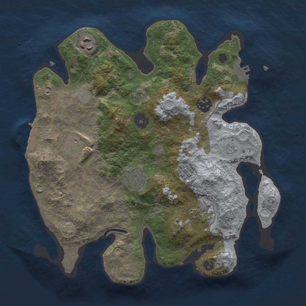 Rust Map: Procedural Map, Size: 3000, Seed: 5472, 12 Monuments