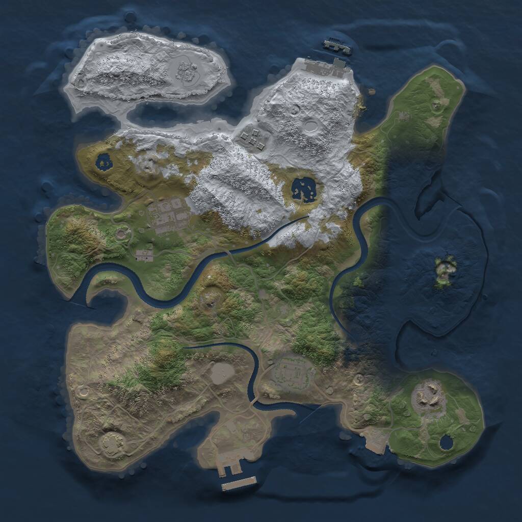 Rust Map: Procedural Map, Size: 3000, Seed: 2023806403, 10 Monuments