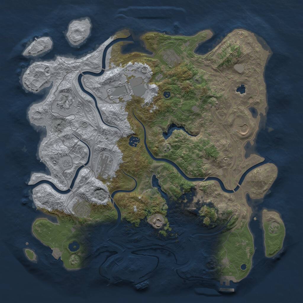 Rust Map: Procedural Map, Size: 4250, Seed: 820644534, 16 Monuments