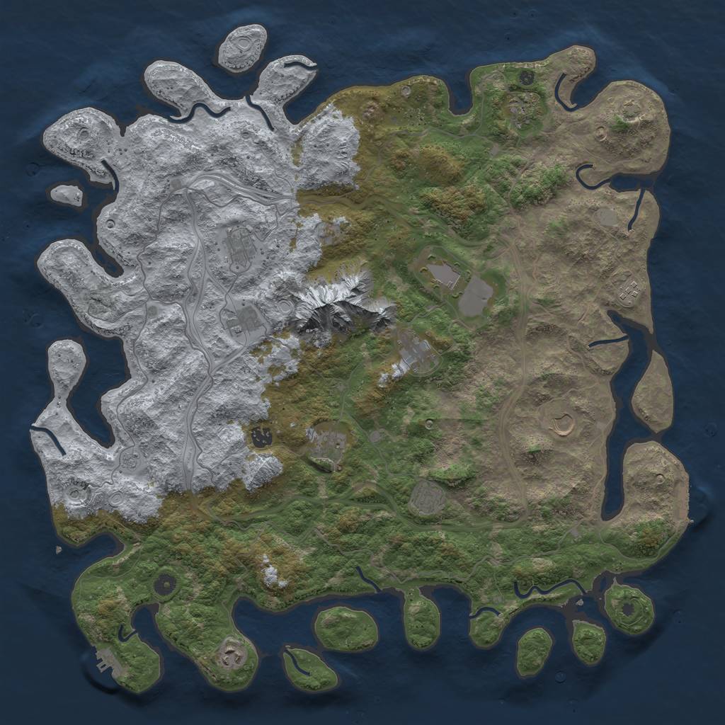 Rust Map: Procedural Map, Size: 5000, Seed: 528607112, 18 Monuments