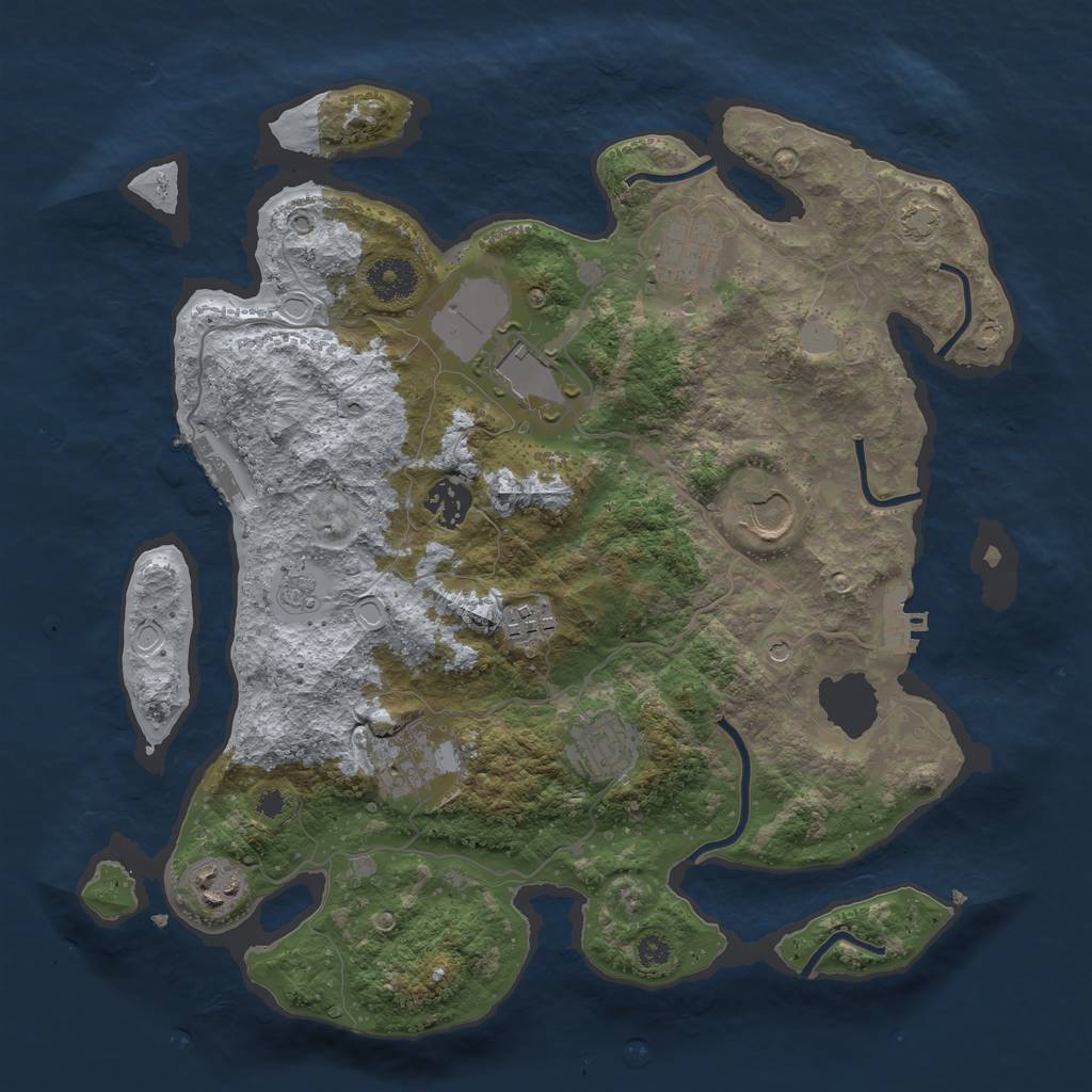 Rust Map: Procedural Map, Size: 3500, Seed: 75764575, 15 Monuments