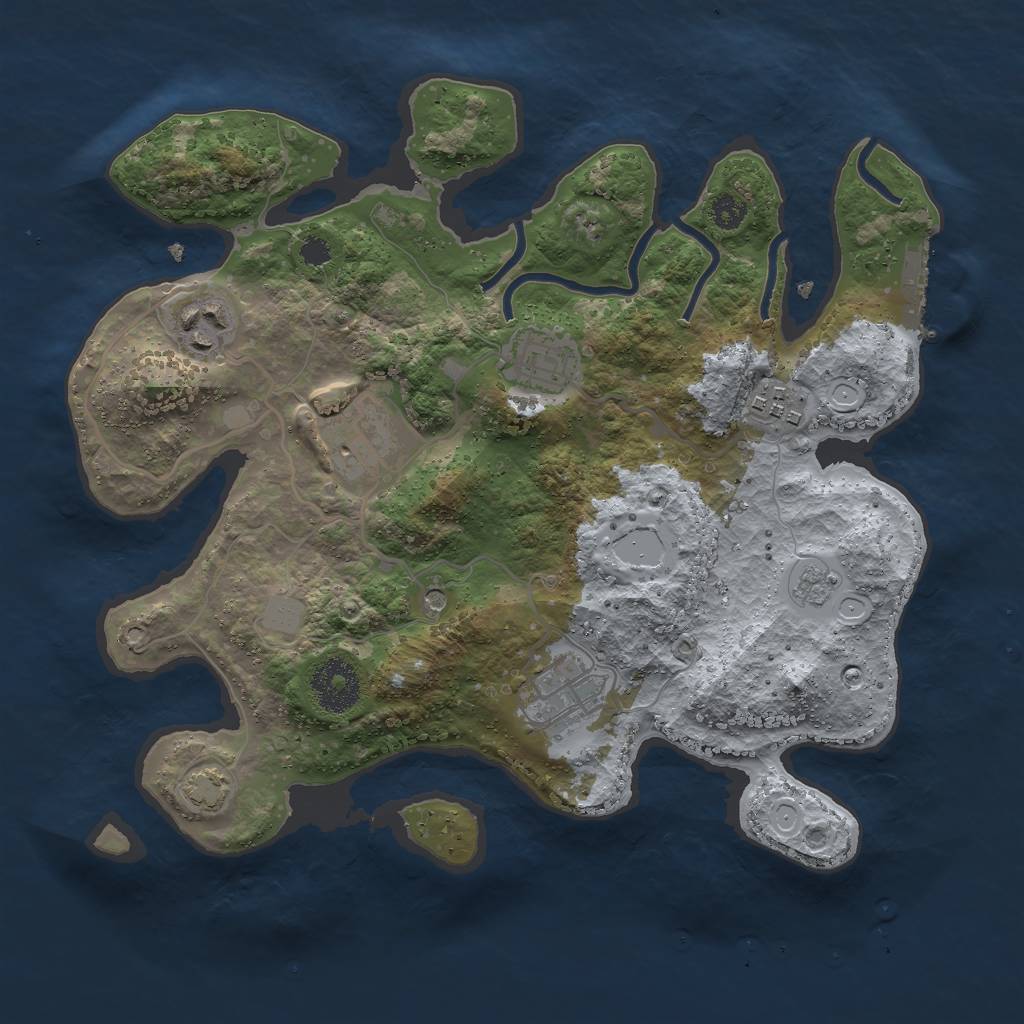 Rust Map: Procedural Map, Size: 3000, Seed: 1441847502, 11 Monuments
