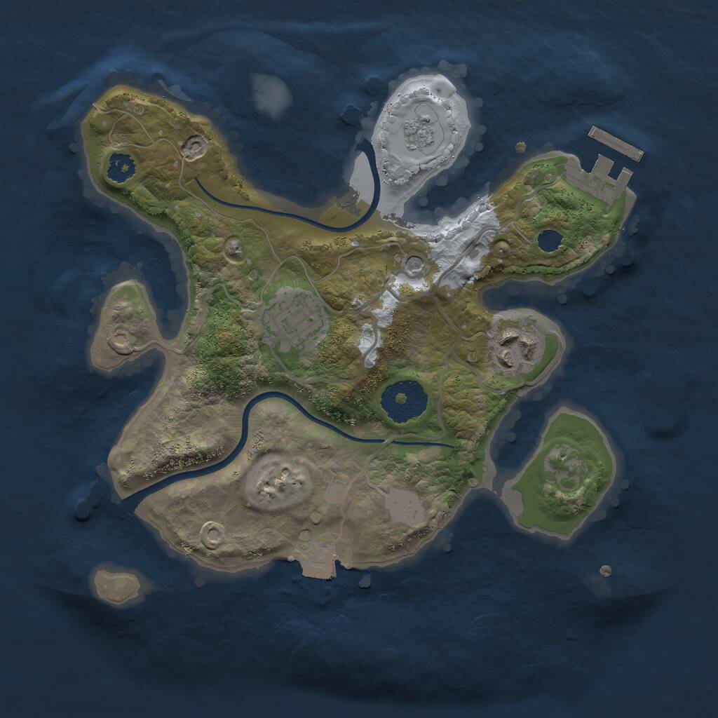 Rust Map: Procedural Map, Size: 2500, Seed: 507796120, 6 Monuments