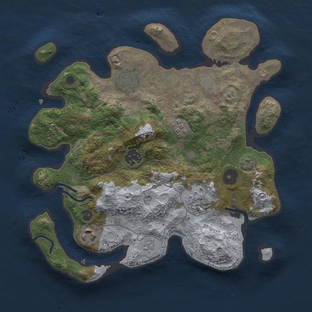 Rust Map: Procedural Map, Size: 3000, Seed: 1899441316, 10 Monuments