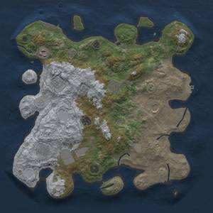 Thumbnail Rust Map: Procedural Map, Size: 3625, Seed: 18122935, 15 Monuments