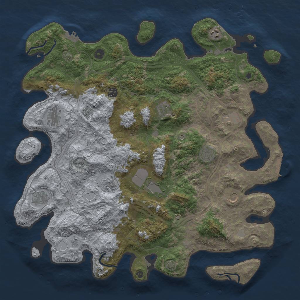 Rust Map: Procedural Map, Size: 4500, Seed: 399888157, 18 Monuments