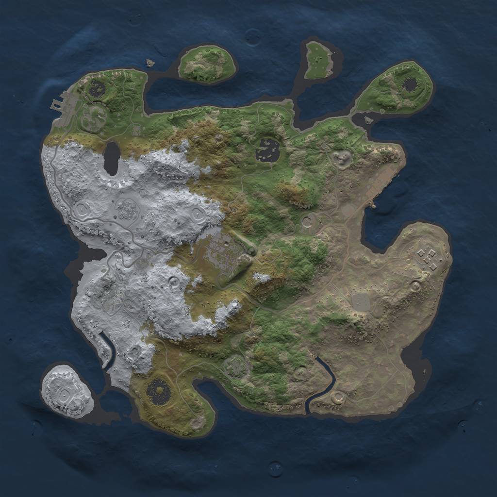 Rust Map: Procedural Map, Size: 3000, Seed: 1542447147, 11 Monuments