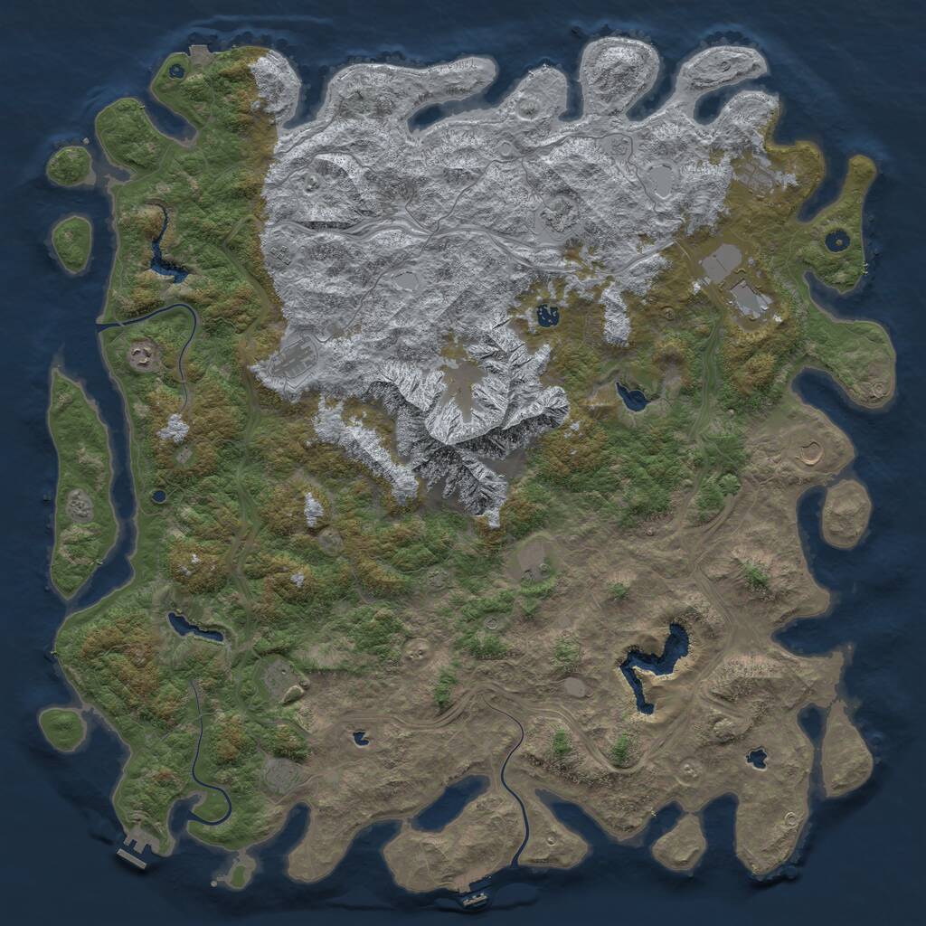 Rust Map: Procedural Map, Size: 6000, Seed: 12349455, 17 Monuments