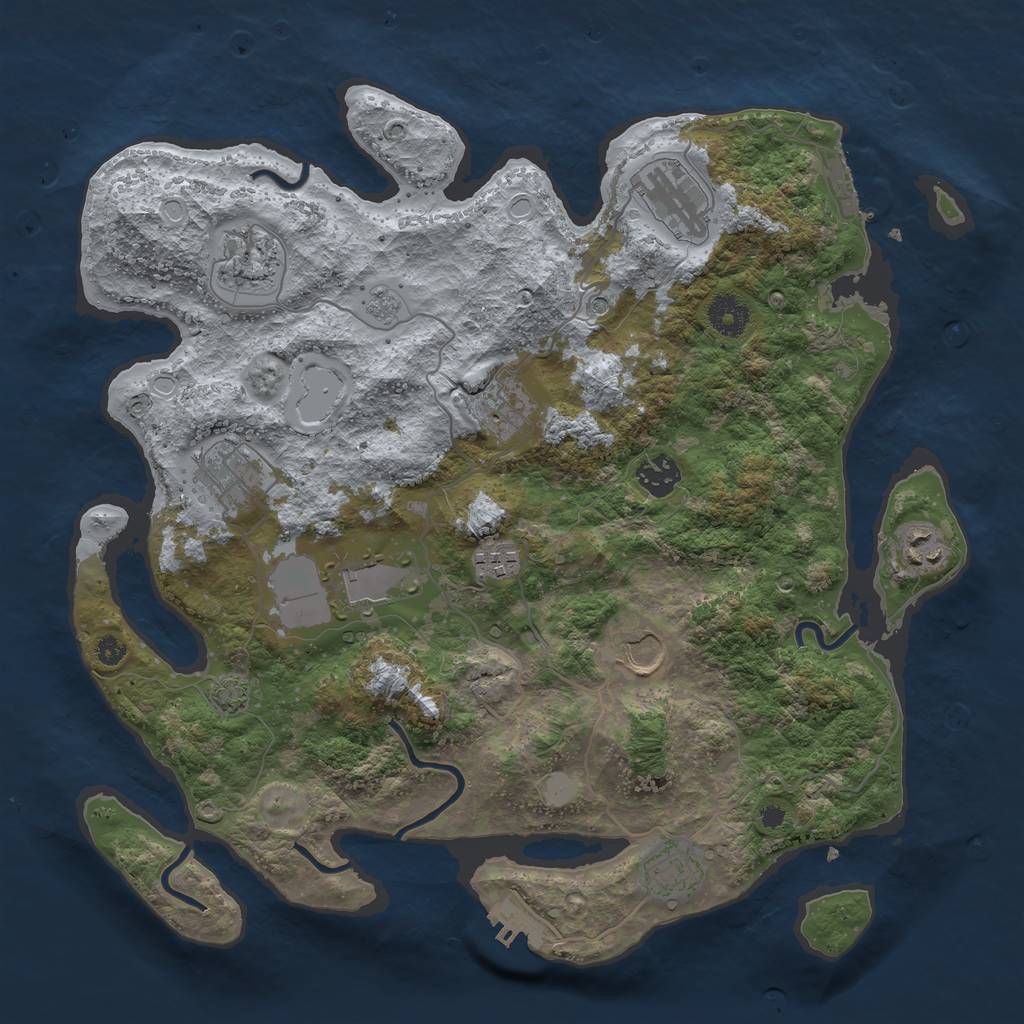 Rust Map: Procedural Map, Size: 3700, Seed: 12312313, 17 Monuments