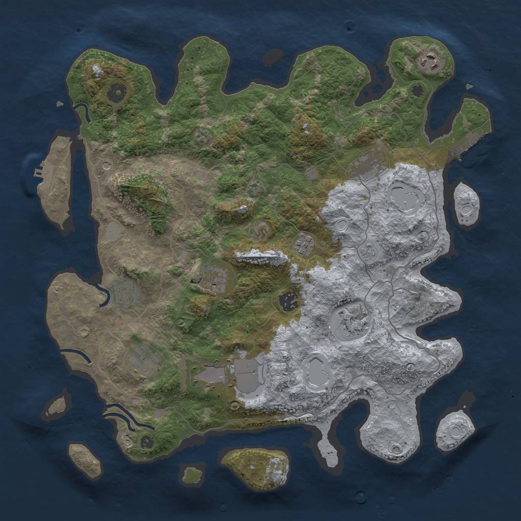 Rust Map: Procedural Map, Size: 4000, Seed: 2085521944, 16 Monuments