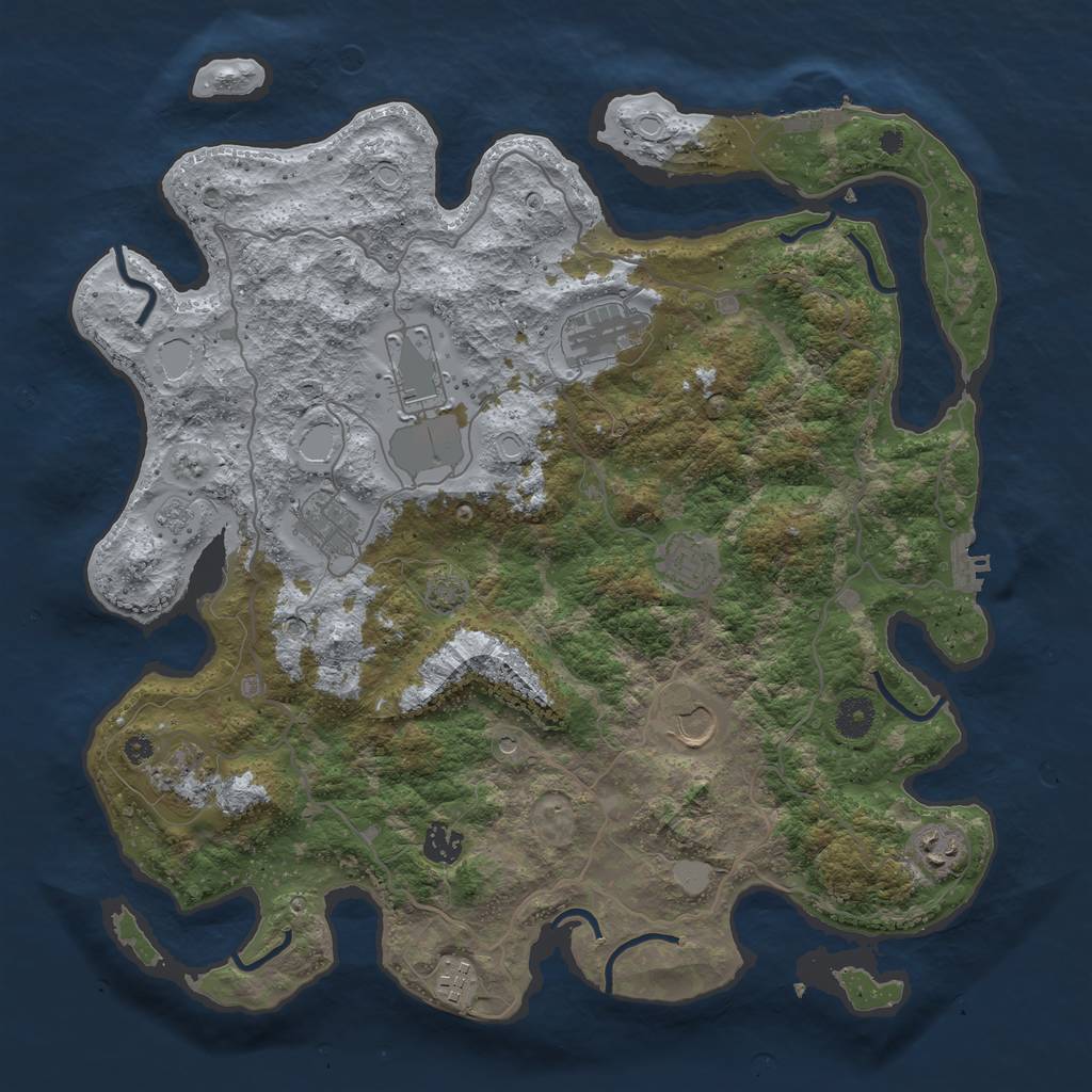 Rust Map: Procedural Map, Size: 4001, Seed: 1065, 16 Monuments