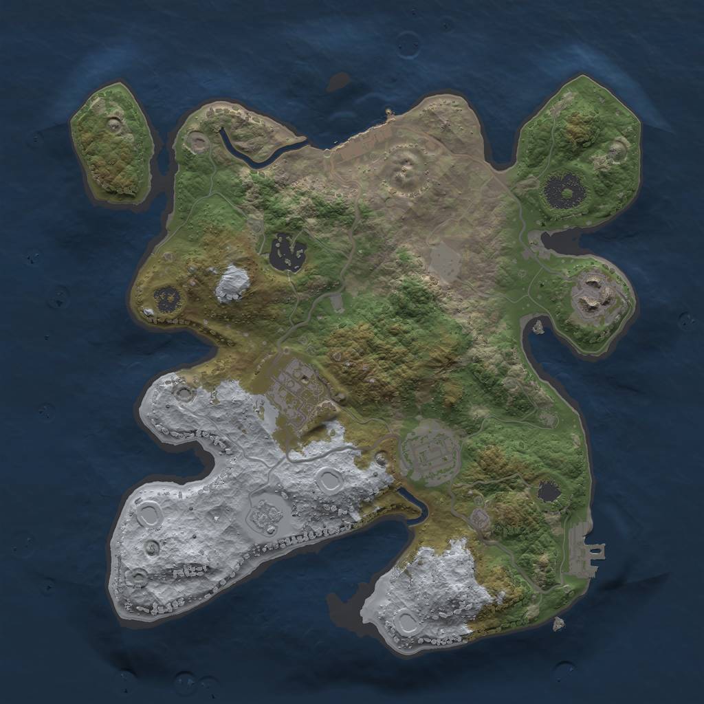 Rust Map: Procedural Map, Size: 2750, Seed: 688157212, 10 Monuments