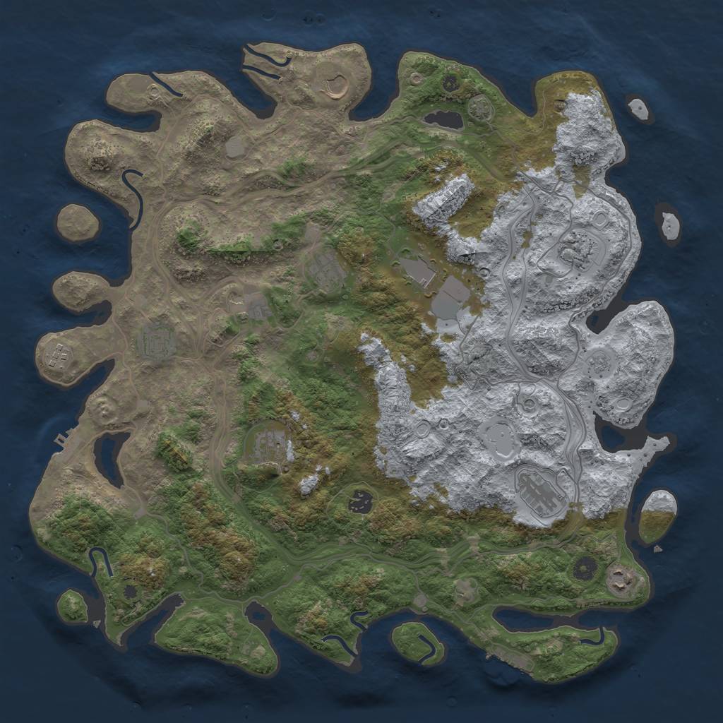 Rust Map: Procedural Map, Size: 4500, Seed: 1959965705, 18 Monuments