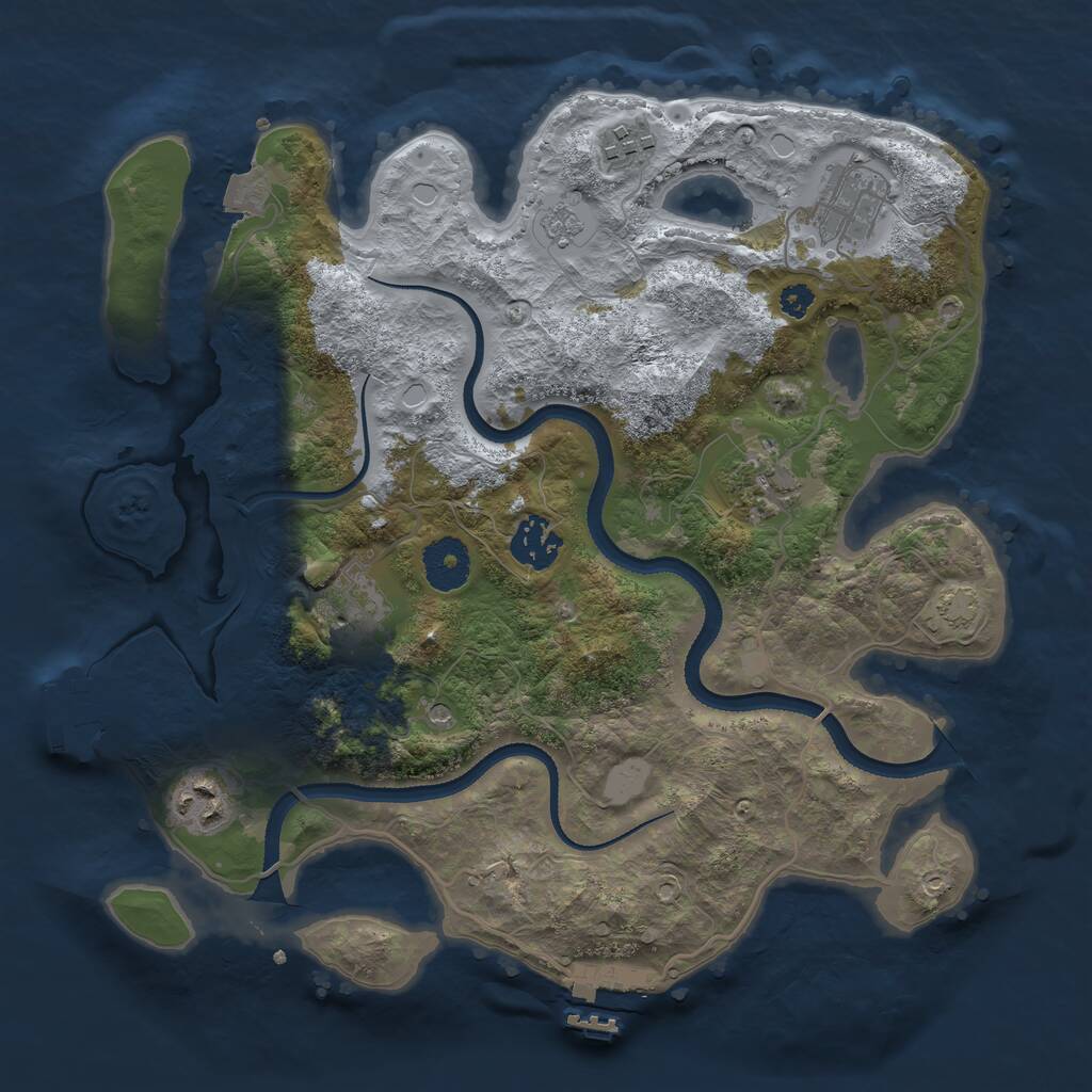Rust Map: Procedural Map, Size: 3250, Seed: 159456126, 12 Monuments