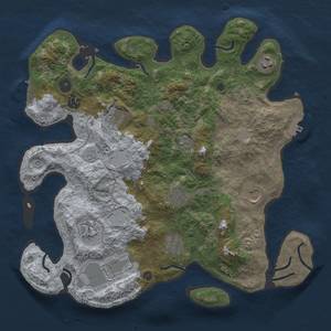 Thumbnail Rust Map: Procedural Map, Size: 3750, Seed: 1585845682, 16 Monuments