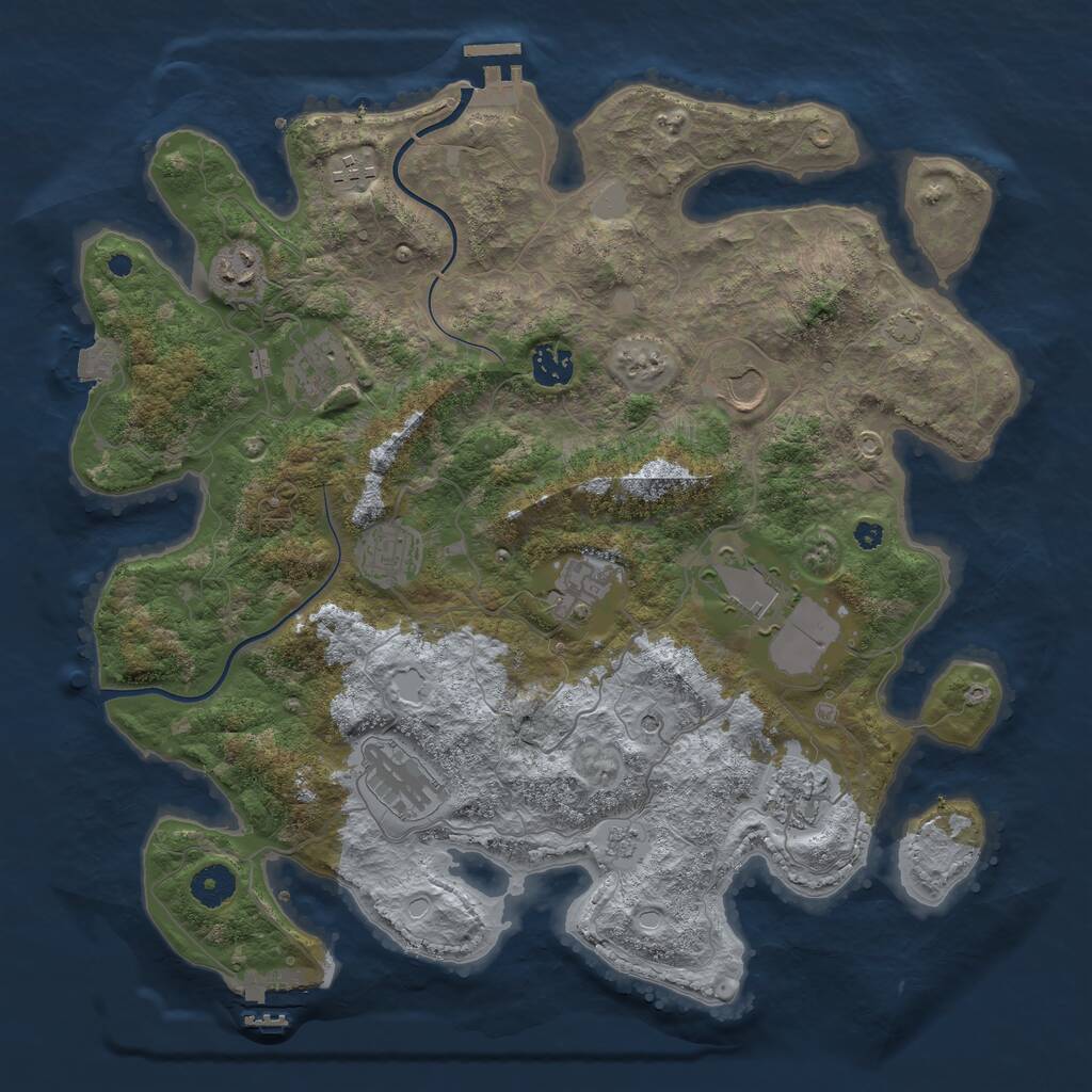 Rust Map: Procedural Map, Size: 3850, Seed: 5098157, 16 Monuments
