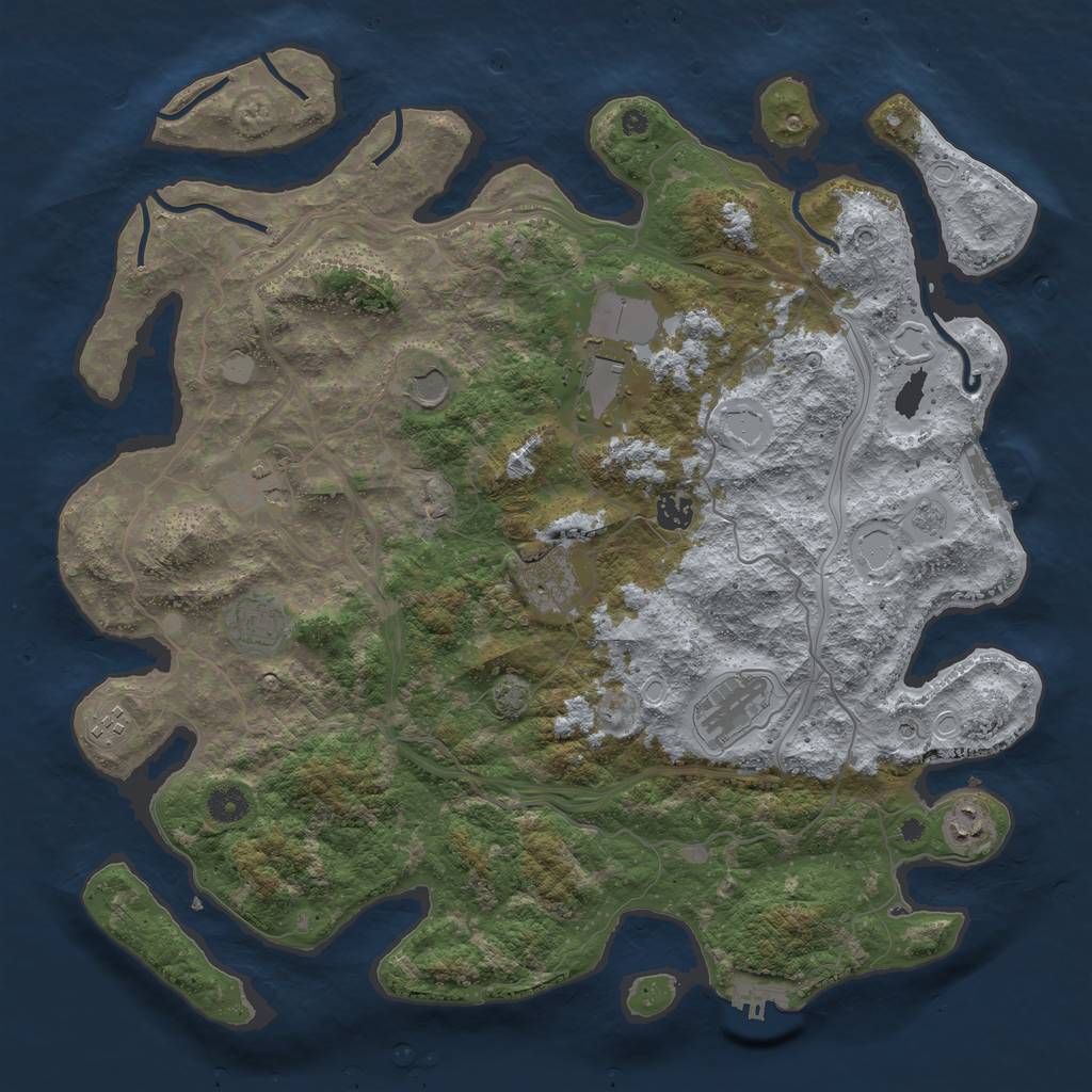 Rust Map: Procedural Map, Size: 4250, Seed: 12130, 16 Monuments