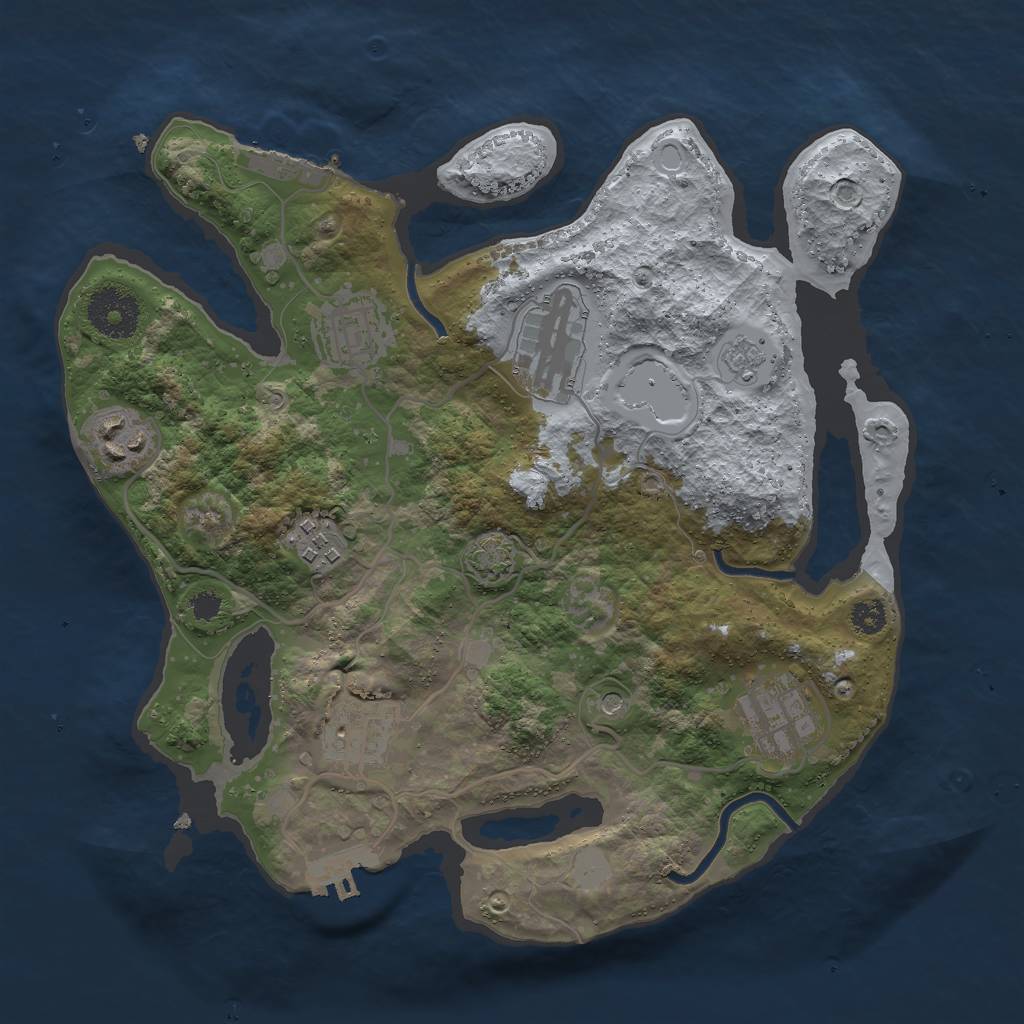 Rust Map: Procedural Map, Size: 3000, Seed: 423191587, 13 Monuments