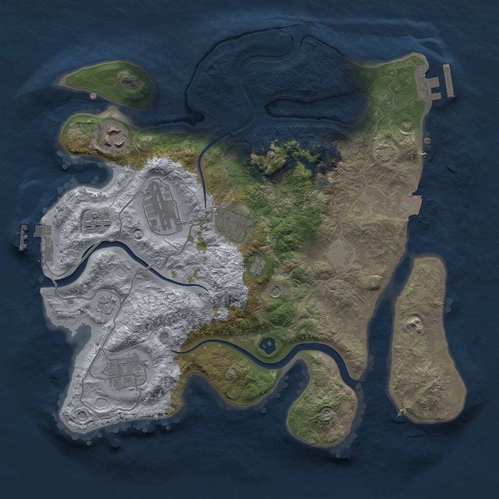 Rust Map: Procedural Map, Size: 3000, Seed: 12452, 11 Monuments