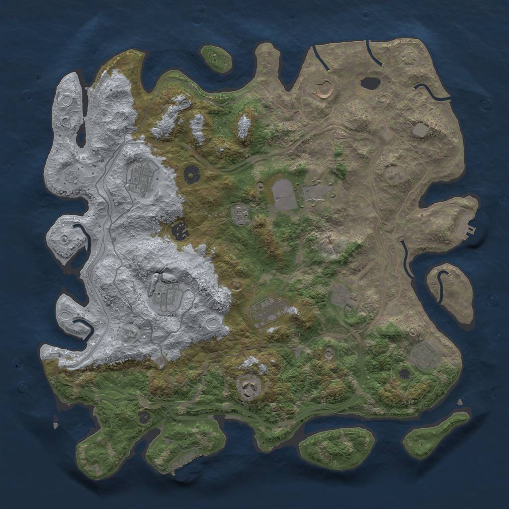 Rust Map: Procedural Map, Size: 4250, Seed: 626709005, 17 Monuments