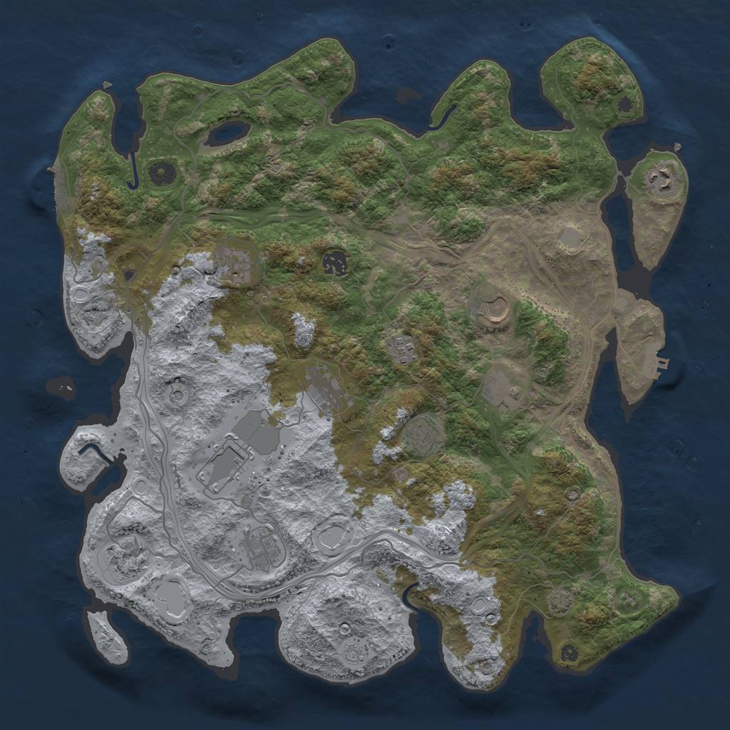 Rust Map: Procedural Map, Size: 4250, Seed: 675458620, 18 Monuments