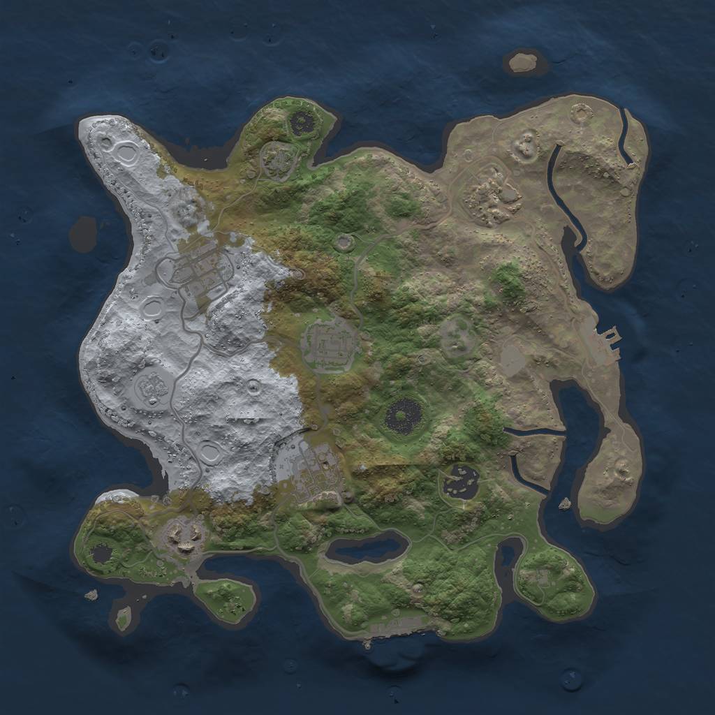 Rust Map: Procedural Map, Size: 3000, Seed: 454398342, 12 Monuments