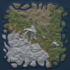 Thumbnail Rust Map: Procedural Map, Size: 6000, Seed: 164001207, 18 Monuments