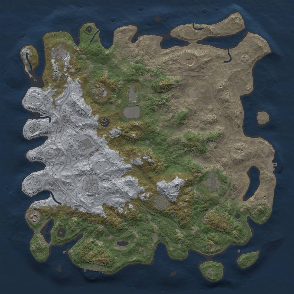 Rust Map: Procedural Map, Size: 4750, Seed: 399574860, 18 Monuments