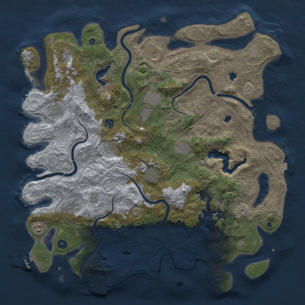 Rust Map: Procedural Map, Size: 4750, Seed: 399574860, 17 Monuments